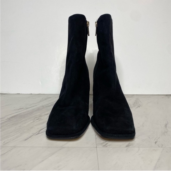 Sam Edelman Irie Black Suede Square Toe Heeled Bootie 8M - Picture 2 of 7